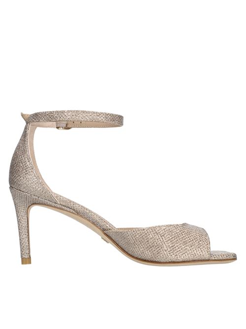 Sandali modello NUDISTIA in tessuto e pelle STUART WEITZMAN | NUDISTIA 75 SANDALPLATINO